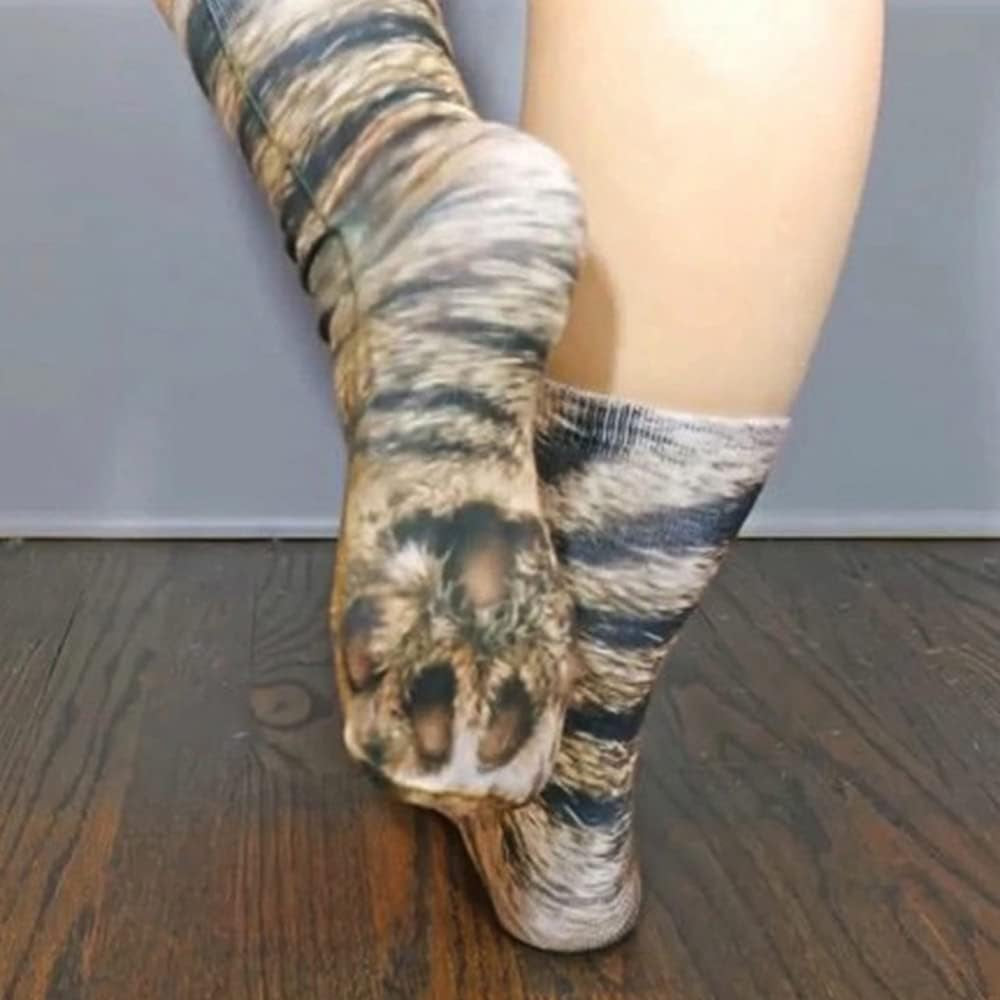 Mens Boys Novelty Funny Crazy Graphic Photo 3D Print Casual Long Crew Tube Socks